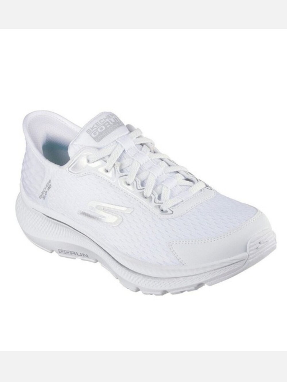 Skechers Hands Free Slip-Ins Go Run Consistant 2.0 Endure White 7 W Wide NWT NIB